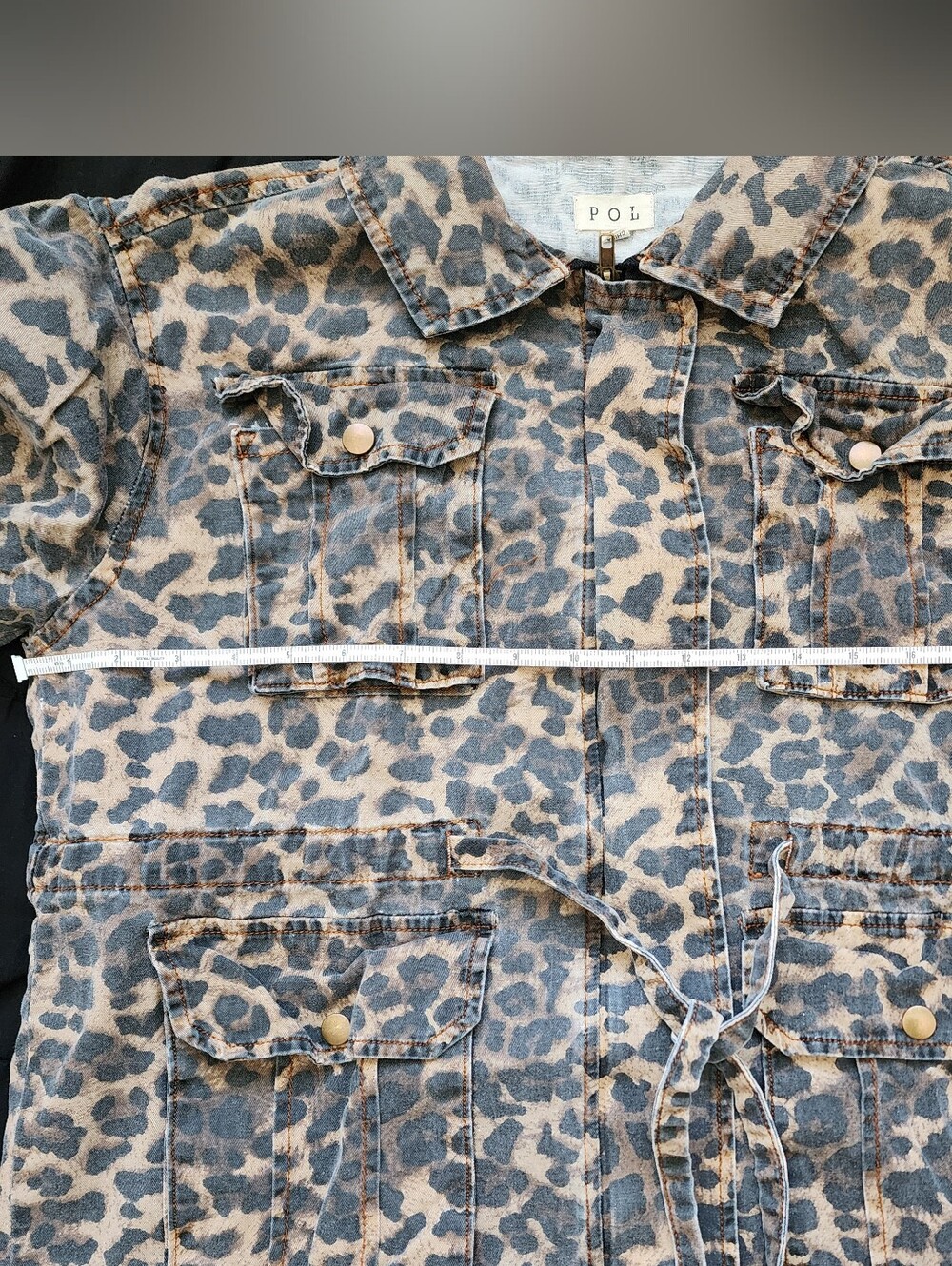 POL Leopard-Print Utility Jacket in Brown - Picture 11 of 11